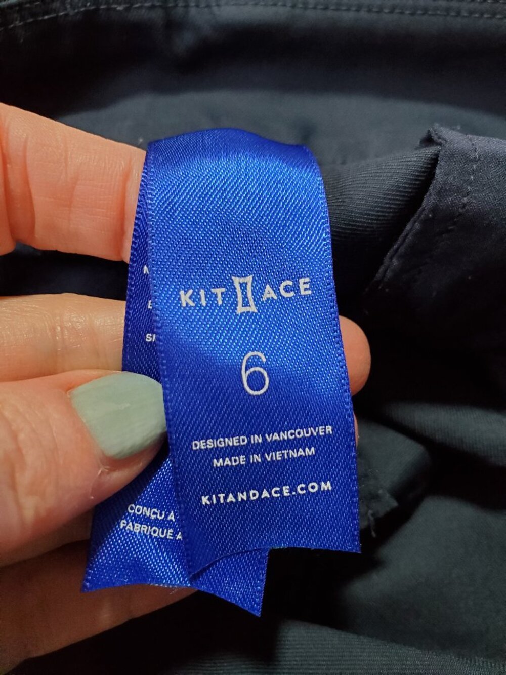 KIT AND & ACE Navigator Ride Pants Trousers Slim Leg Navy Blue Women's 6 x 30" - Picture 12 of 16